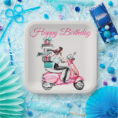 スクーターに乗ったプレゼント ペーパープレート (パーティー)