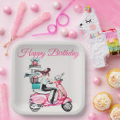 スクーターに乗ったプレゼント ペーパープレート (パーティー)