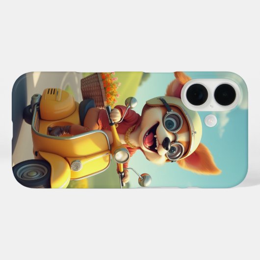 スクーターに乗った犬 Case-Mate iPhoneケース (裏面 (横))