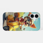 スクーターに乗った犬 iPhone 16ケース (裏面横)