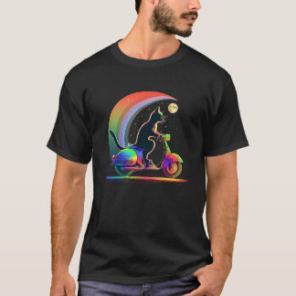 スクーターに乗った猫 スクーター 1 Tシャツ