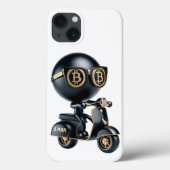 スクーターに乗ったBman、Bitcoin、Natasha Us作 Case-Mate iPhoneケース (裏面)