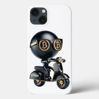 スクーターに乗ったBman、Bitcoin、Natasha Us作 iPhone 13ケース