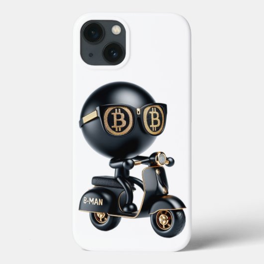 スクーターに乗ったBman、Bitcoin、Natasha Us作 Case-Mate iPhoneケース (裏面)