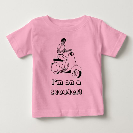スクーターに乗ってる! ベビーTシャツ (正面)