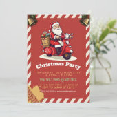 スクーターに乗るサンタクロース 招待状 (スタンド正面)