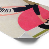 スクーターに乗る女の子レトロヴィンテージポスター ポスター (角)