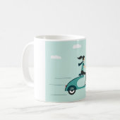 スクーターに乗る女性 コーヒーマグ コーヒーマグカップ (正面左)