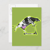 スクーターに乗る牛 ポストカード (正面/裏面)