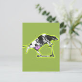 スクーターに乗る牛 ポストカード (スタンド正面)