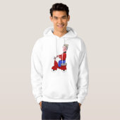 スクーターのオールドマンメンズフード付きスウェットシャツ パーカ (正面フル)