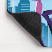 スクーターのギフトを持つ女性の側面図 マウスパッド (コーナー)