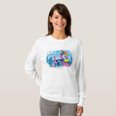スクーターのギフトを持つ女性の側面図 Tシャツ (正面フル)