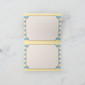 スクーターのテディベアストライプのベイビーシャワー サンキューカード (内部)