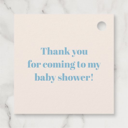 スクーターのテディベアストライプのベイビーシャワー フェイバータグ (裏面)