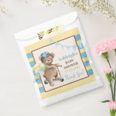 スクーターのテディベアストライプのベイビーシャワー フェイバーバッグ (封をした状態)