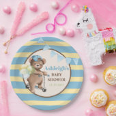 スクーターのテディベアストライプのベイビーシャワー ペーパープレート (パーティー)