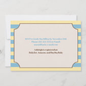 スクーターのテディベアストライプのベイビーシャワー 招待状 (裏面)