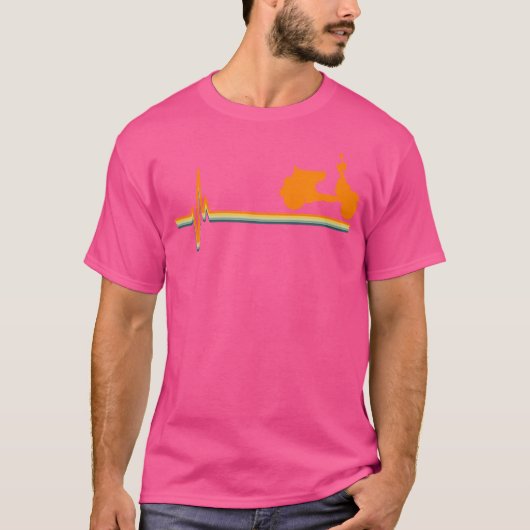 スクーターのハートビートのスローバック Tシャツ (正面)