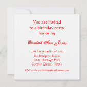 スクーターのホワイトプードル 招待状 (裏面)