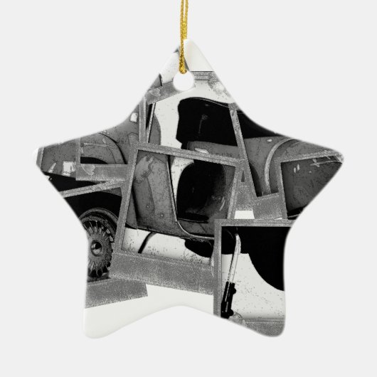 スクーターのモンタージュ セラミックオーナメント (正面)