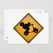 スクーターのリス ポストカード (正面/裏面)