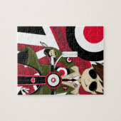 スクーターのレトロのモダン ジグソーパズル (横)