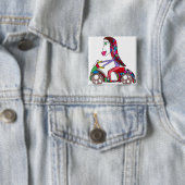 スクーターの女の子ボタン 缶バッジ (インサイチュ)