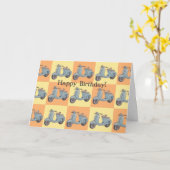 スクーターの挨拶状 カード (黄色い花)