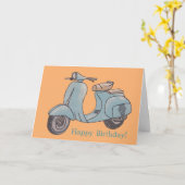 スクーターの挨拶状 カード (黄色い花)