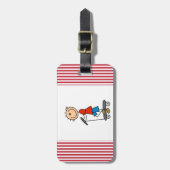 スクーターの棒の姿の男の子 ラゲッジタグ (正面縦)