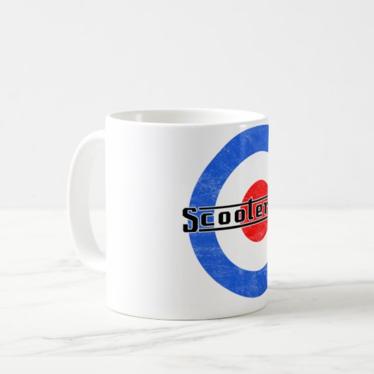 スクーターの男の子のLambrettaのマグ コーヒーマグカップ (正面左)