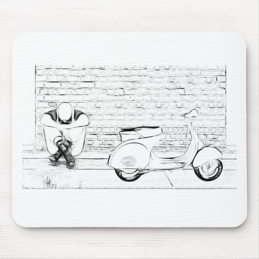 スクーターの皮 マウスパッド (正面)