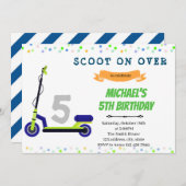 スクーターの誕生日パーティー招待状 招待状 (正面/裏面)