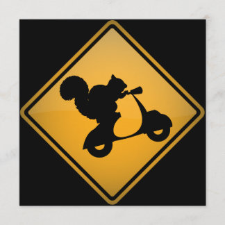 スクーターの警告標識の招待状のリス 招待状