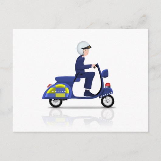スクーターの警官 ポストカード (正面)