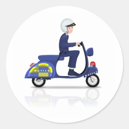 スクーターの警官 ラウンドシール (正面)