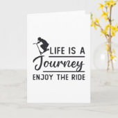 スクーターの運転生活は旅のエスクーターおもしろい カード (黄色い花)