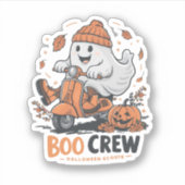 スクーターよくはしゃぐに乗る幽霊 シール (正面)