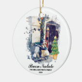 *~*スクーターイタリアンブオンナターレ写真クリスマス セラミックオーナメント (左)
