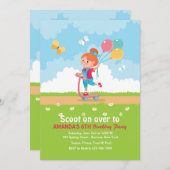 スクーターガールパーティの招待状 招待状 (正面/裏面)