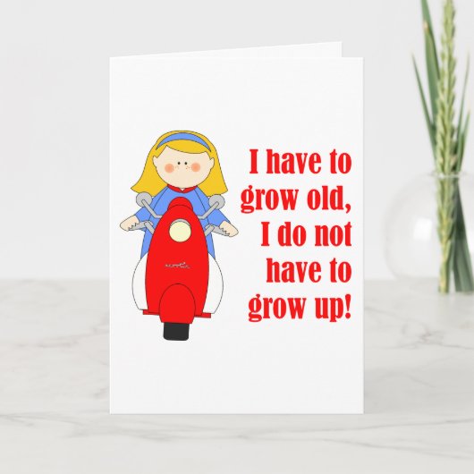 スクーターガール誕生日 カード (正面)