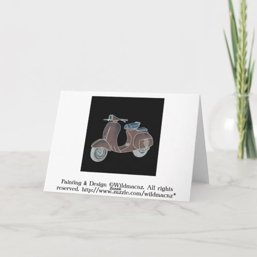 スクーターグリーティングカード カード (裏面)