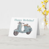 スクーターグリーティングカード カード (黄色い花)