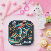 スクータージャンプゾーンスケートボード13誕生日 ペーパープレート (パーティー)