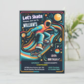 スクータージャンプゾーンスケートボード13誕生日 招待状 (スタンド正面)