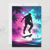 スクータージャンプゾーンスケートボード13誕生日 招待状 (裏面)