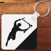 スクータースポーツフィットネスおもしろいシルエット キーホルダー (裏面)