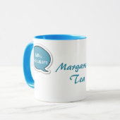 スクーターパーソナライズされたブルースピーチバブルティーマグカップ マグカップ (正面左)