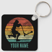 スクーターヴィンテージサンセットレトロEスクーターデザイン キーホルダー (裏面)